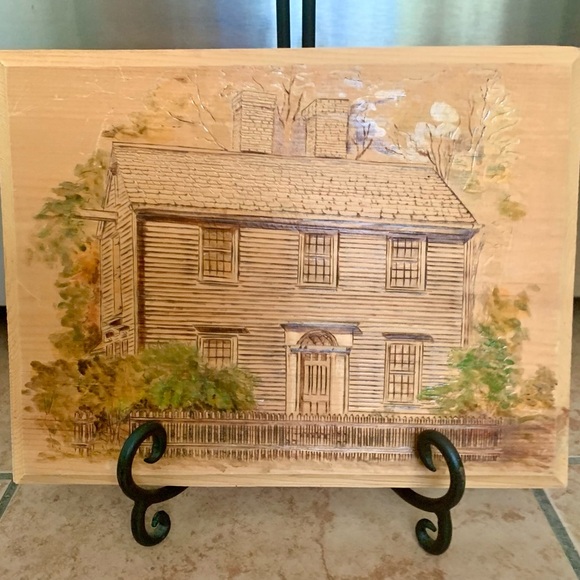 Vintage Wooden Hand Carved Art Plaque - Picture 2 of 9